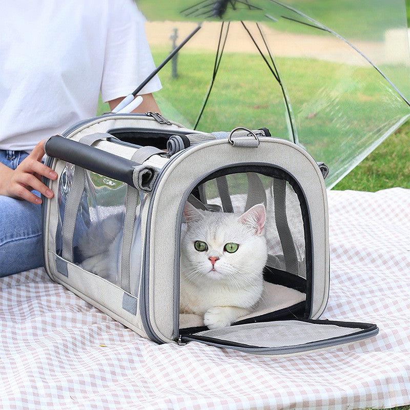 Pet Bag Transparent Breathable Foldable Pet Bag