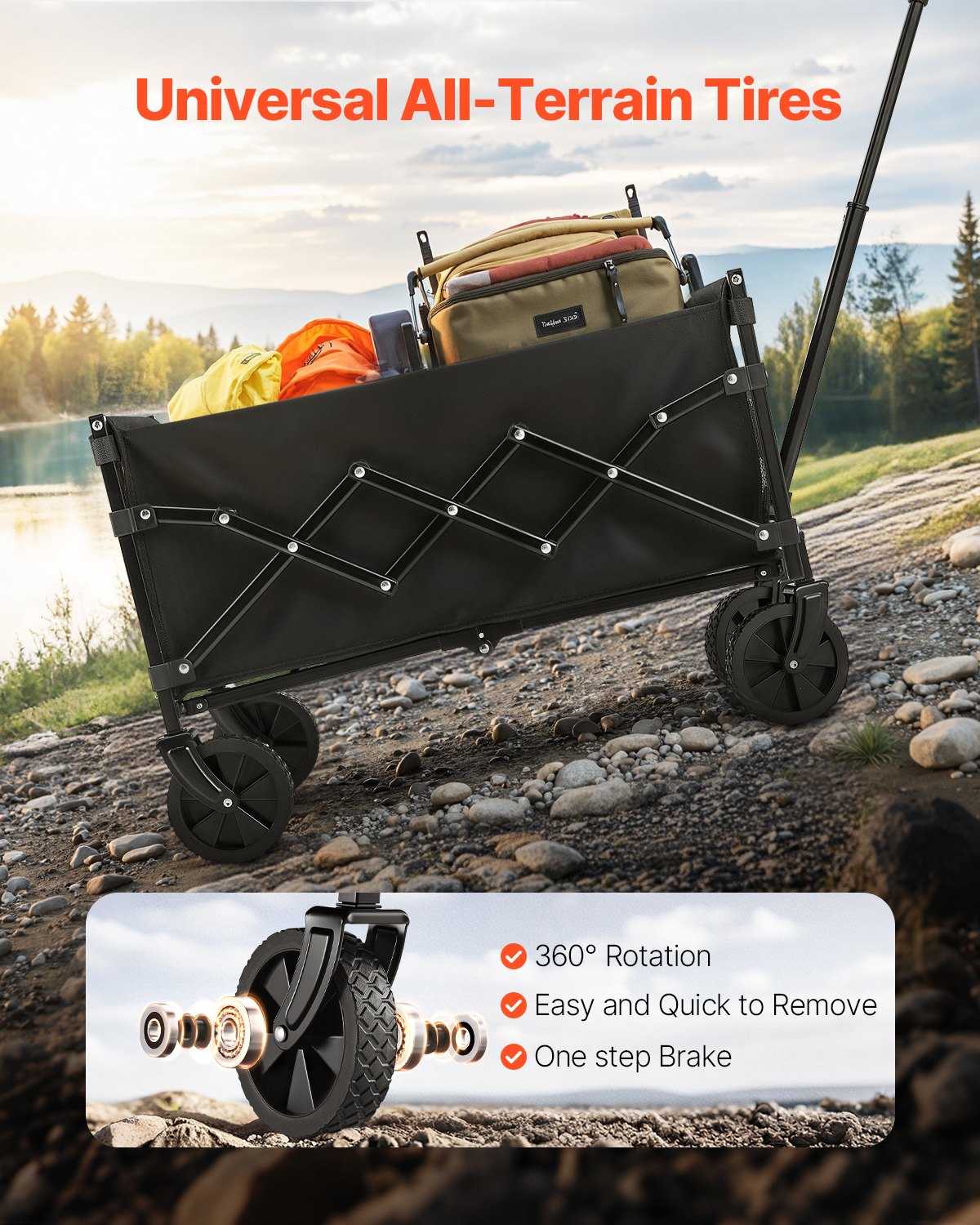 Heavy Duty Outdoor Utility Cart All-Terrain Wheels