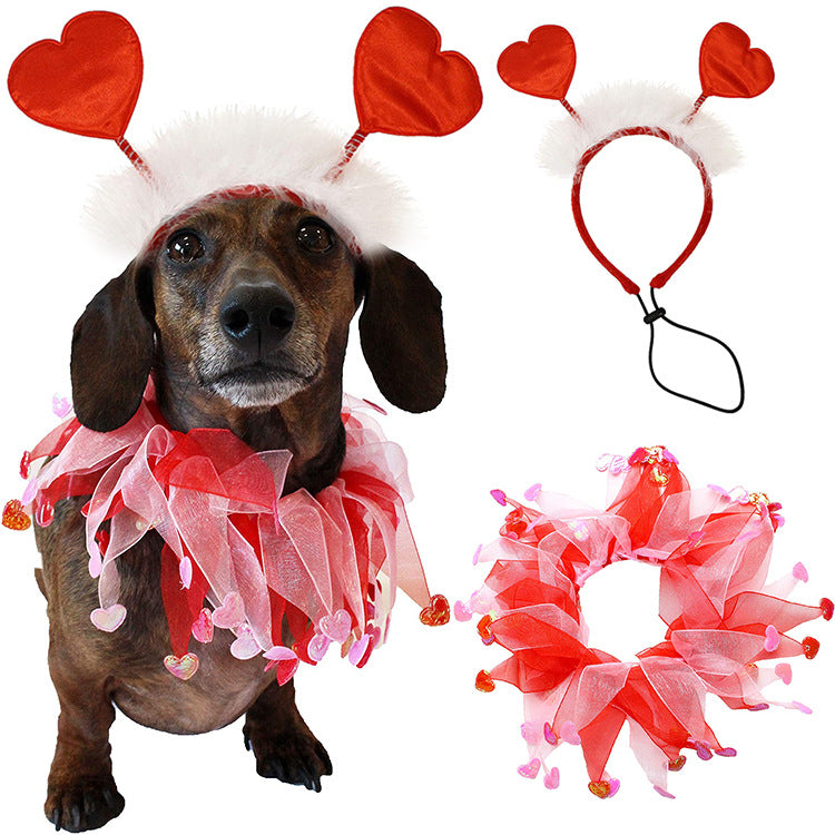 2026 Pets Valentine's Day Scar & Hairband